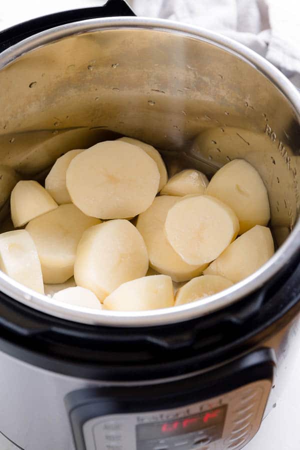 Potato chunks in an Instant Pot. 
