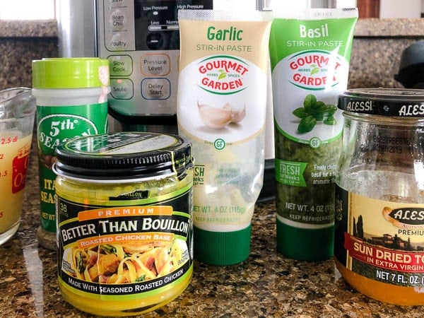 Ingredients to make Tuscan tortellini. 