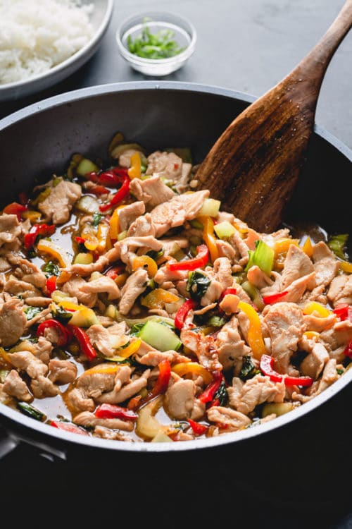 Chinese Chicken Stir Fry is a quick and flavorful weeknight dish for the whole family to enjoy! It is so versatile you can choose your vegetable and meat combination and its done in less than 30 minutes! #weeknightwin