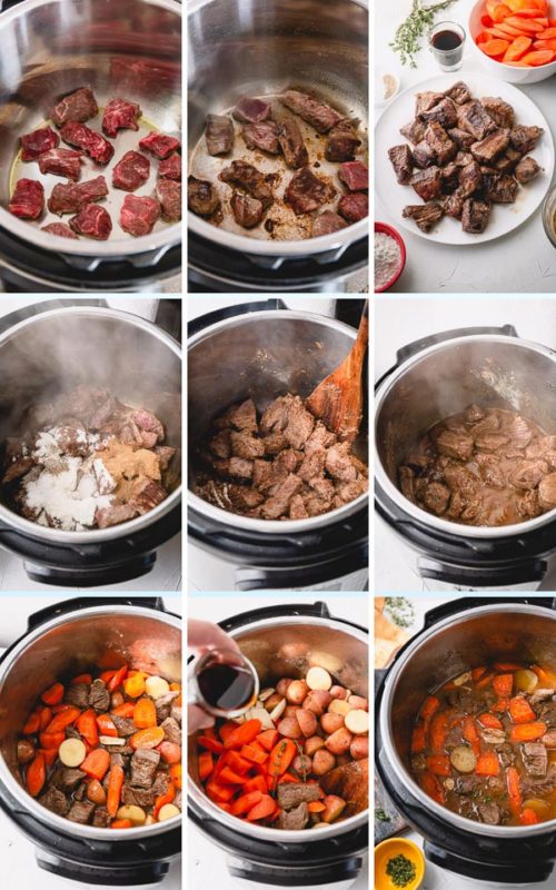 Step by Step instructions for incredibly heart Instant Pot Beef Stew in less than 90 minutes! #instantpotbeefstew #beefstew