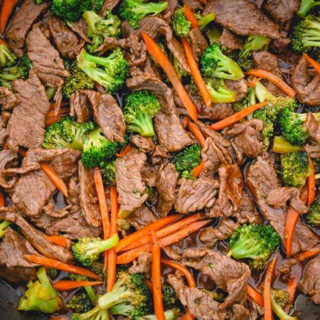 Homemade beef & broccoli stir fry comes together faster than a take-out and is much healthier! This quick weeknight meal is a family favorite!