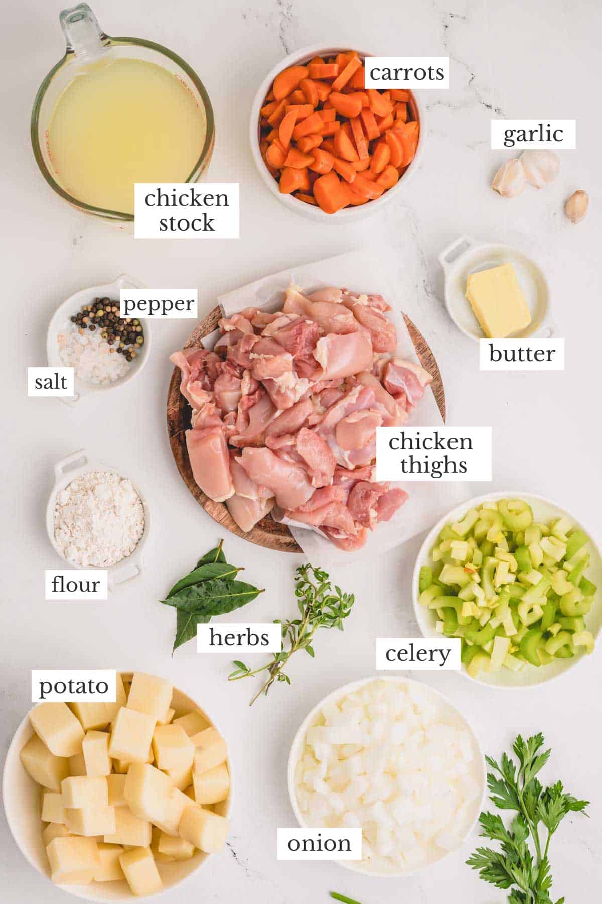 ingredients for chicken stew