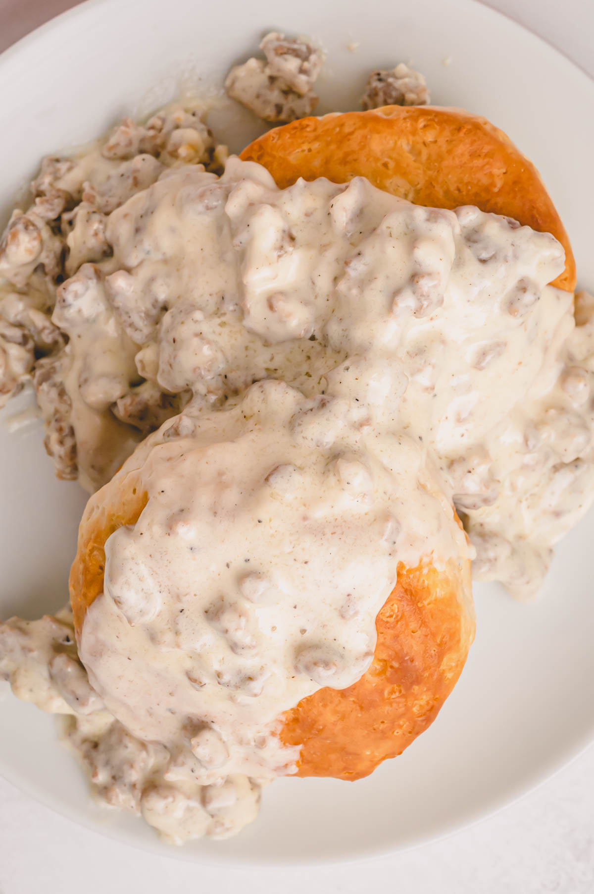 biscuits smothered in gravy.