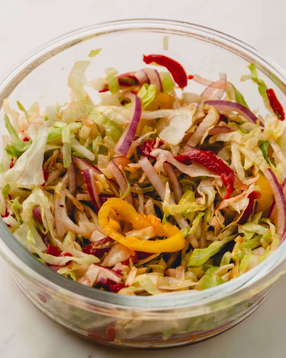 A grinder salad in a bowl.